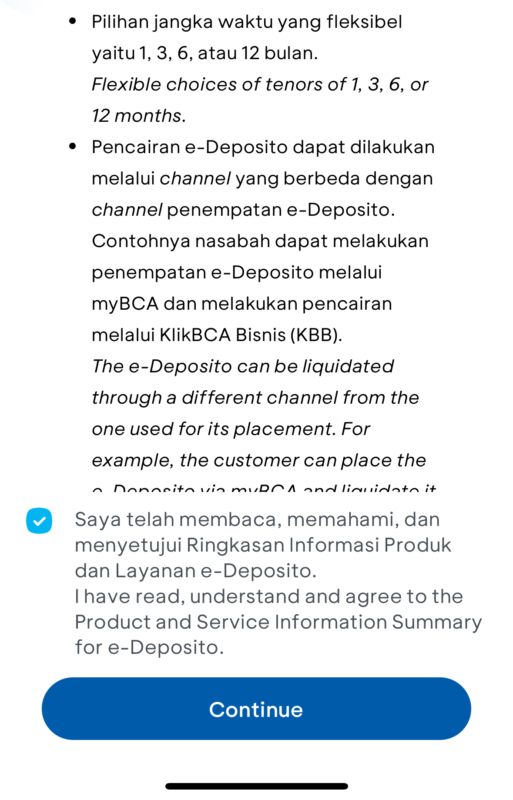 e-Deposito のサービス概要に同意して「次へ」